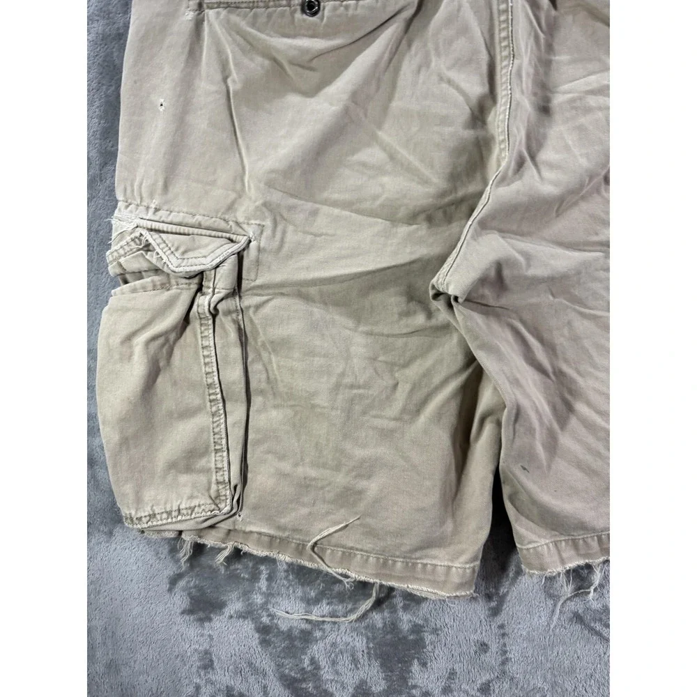 Polo Jeans Company Cargo Shorts Mens 40 Beige Canvas Relaxed Miltary Surplus‎